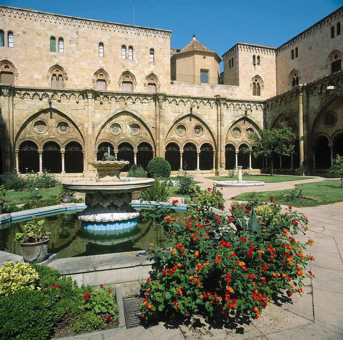 Cloister, cathedral of Tarragona. Catalonia, Spain