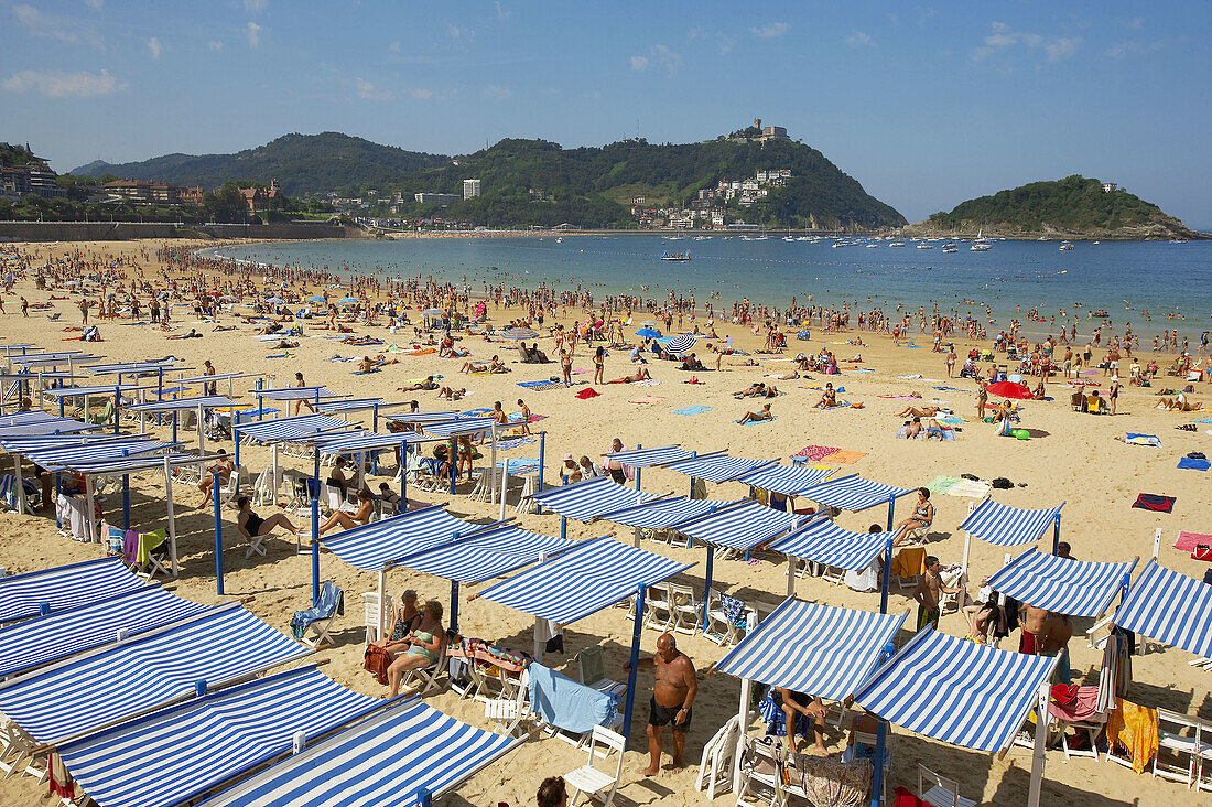 Strand La Concha, Donostia (San Sebastián). Guipúzcoa, Euskadi. Spanien