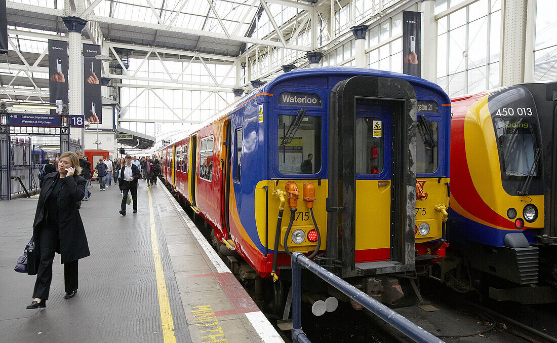 Bahnhof Waterloo. London. England. VEREINIGTES KÖNIGREICH.