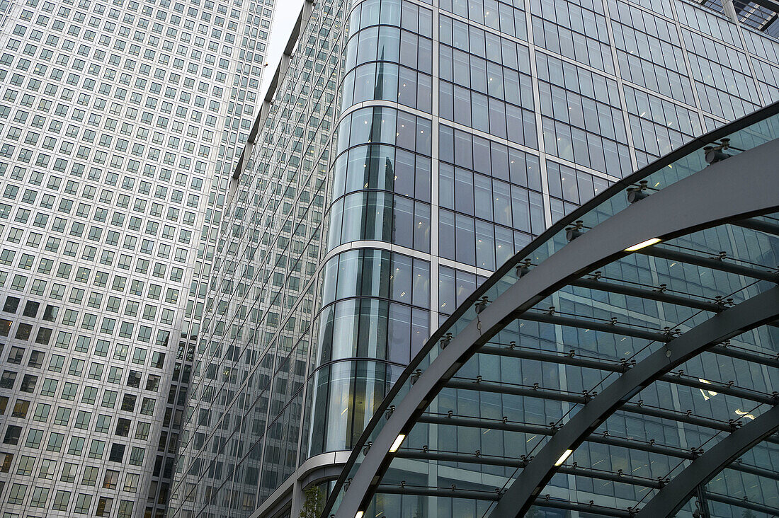 Bürogebäude in Canary Wharf, London. England, Vereinigtes Königreich