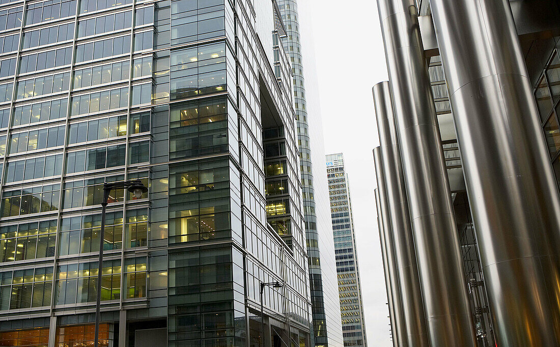 Bürogebäude in Canary Wharf, London. England, Vereinigtes Königreich