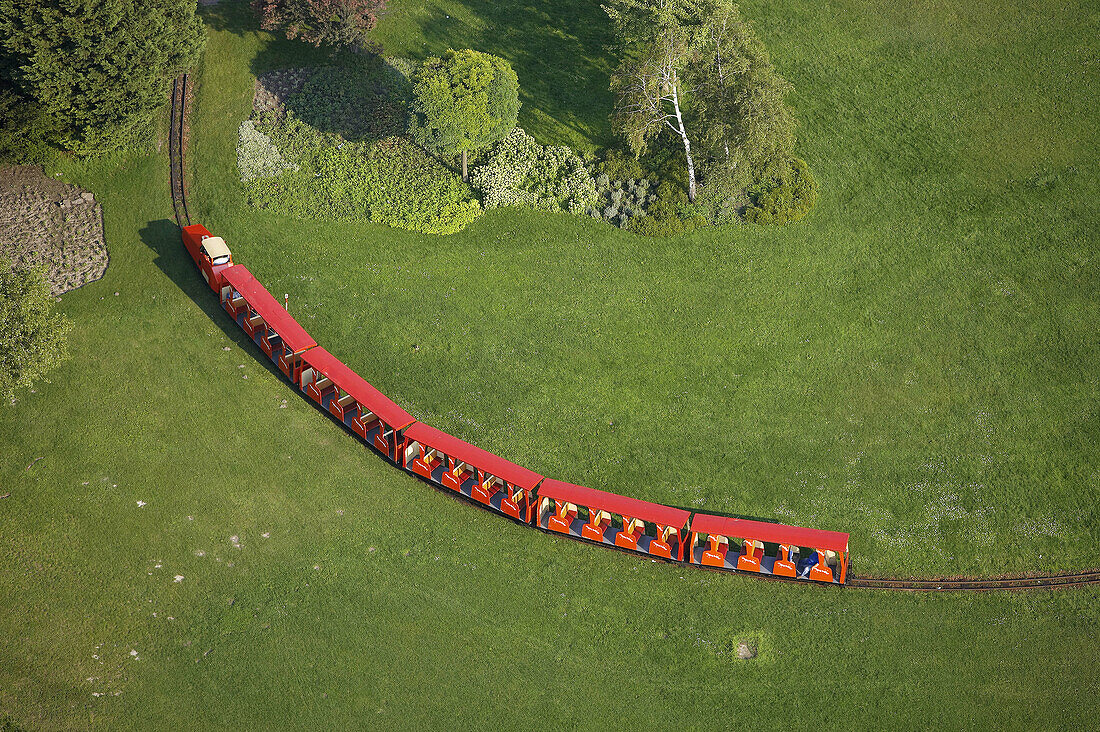 Train in Donaupark, Vienna. Austria