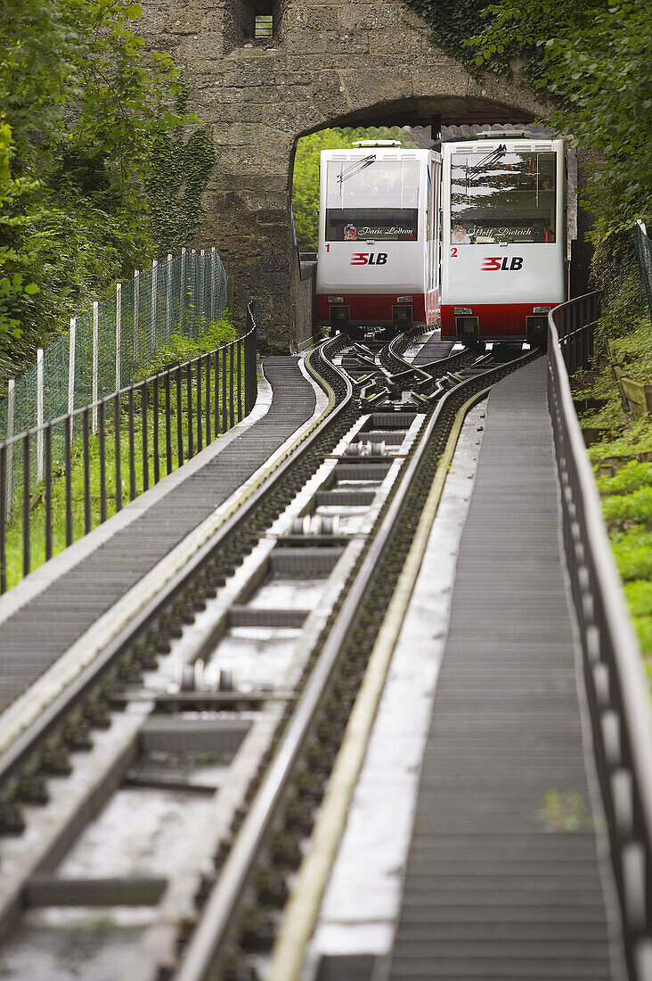 FestungsBahn nach Hohensalzburg, Salzburg. Österreich