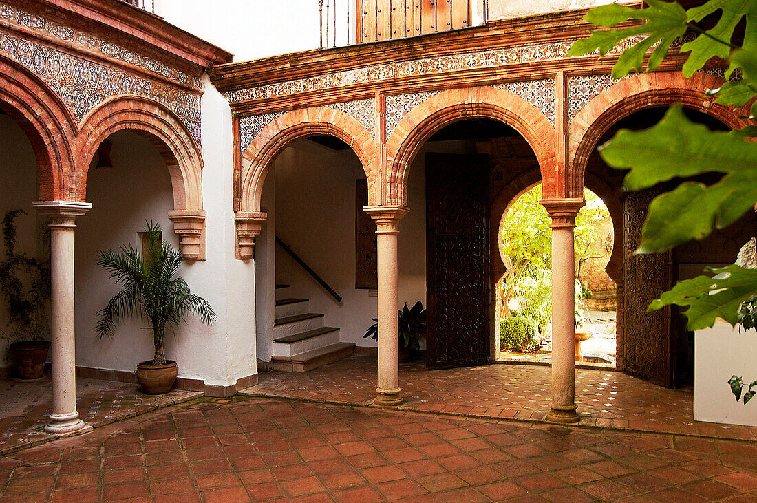 Mudejar courtyard, Palacio de Mondragón. Ronda, Málaga province. Spain