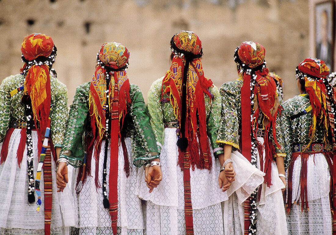 Berber dancers at folk festival. Marrakech. Morocco