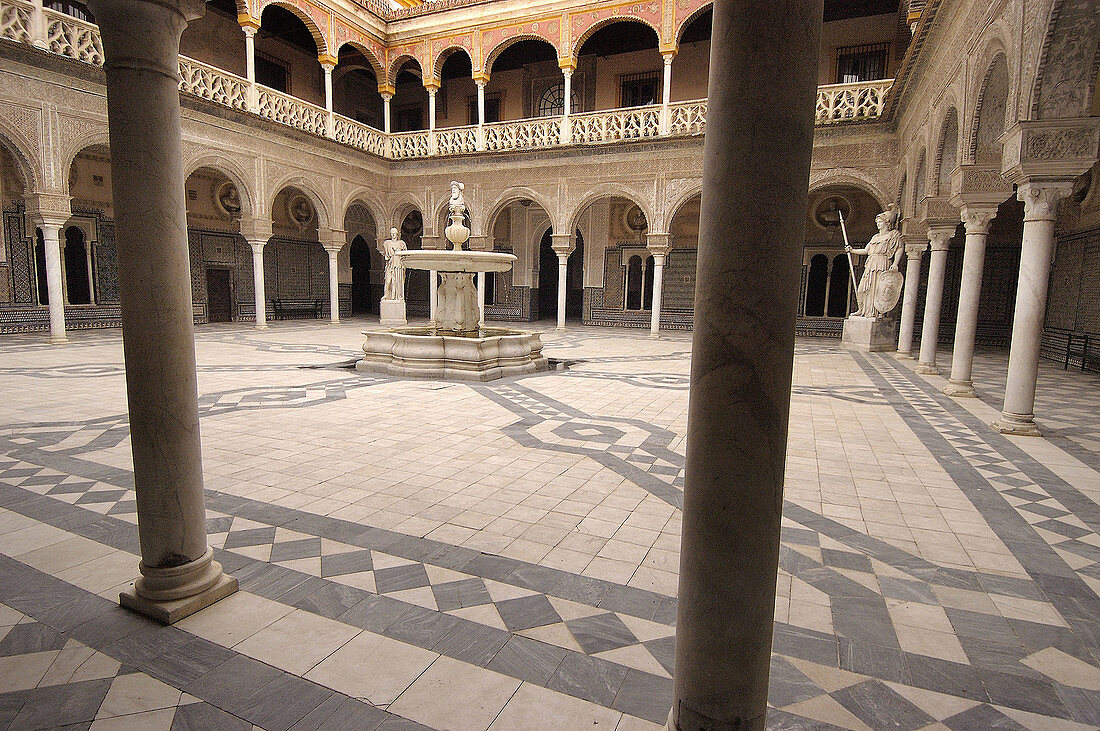 Main courtyard of Casa Pilatos. Sevilla. Spain