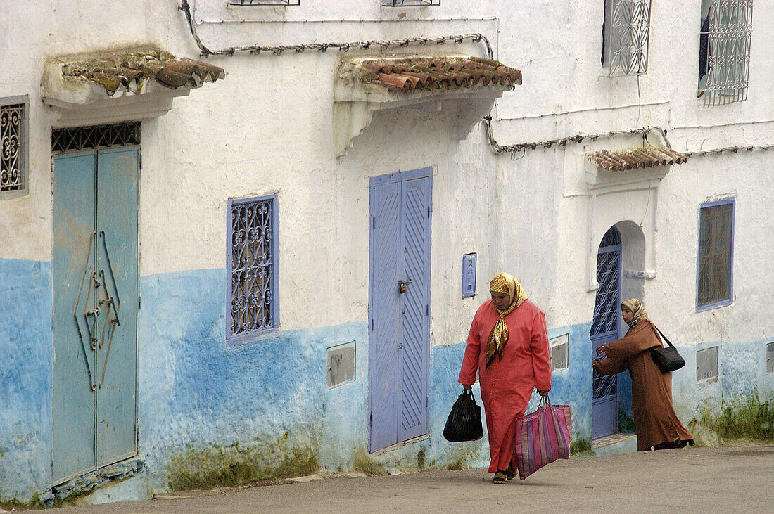 Street scene in Chechaouene. Rif region, Morocco