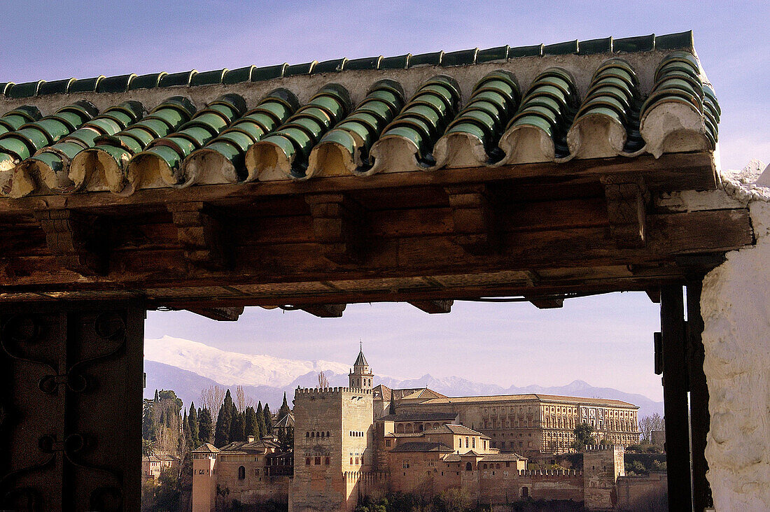 Alhambra seen from Albaicín. Granada. Spain