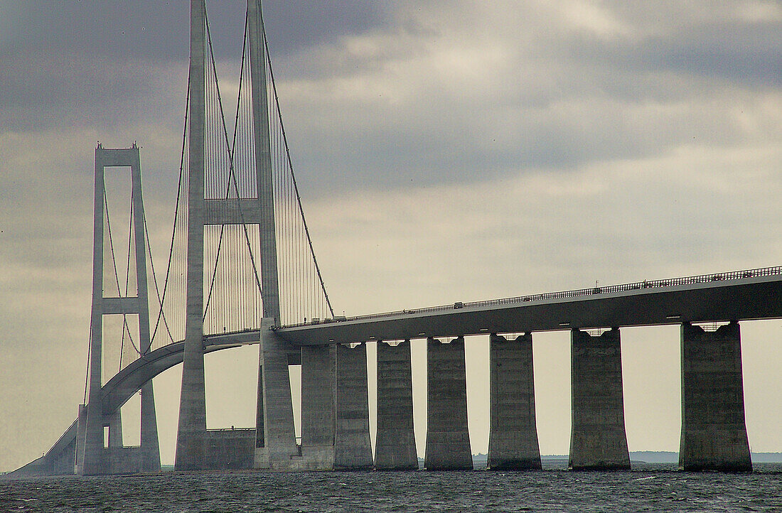 Denmark. Storebaelt bridge between Fyn and Sjaeland island