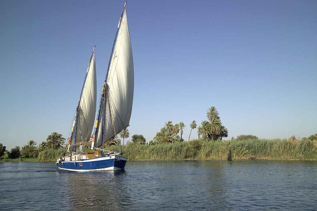 Egypt. Sailing on the Nile River between Esna and Aswan