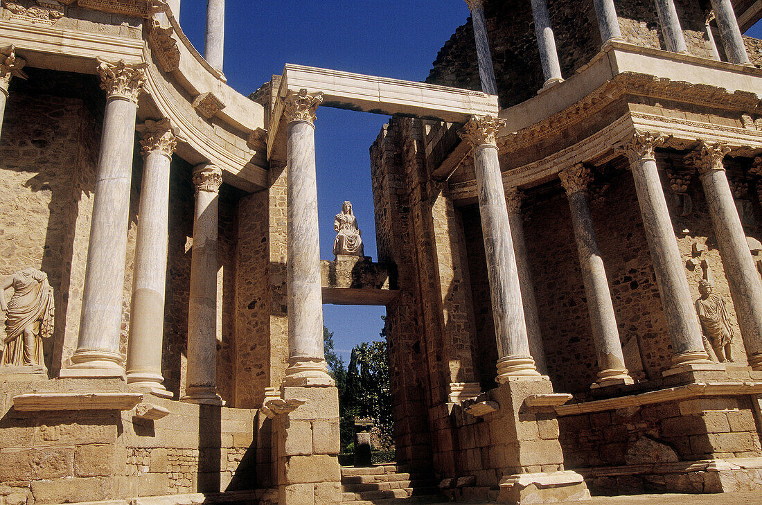 Roman theatre at Merida. Badajoz. Spain.