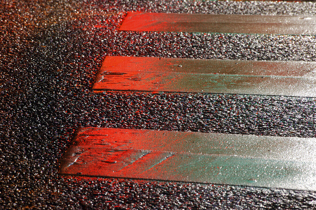  Color, Colour, Concept, Concepts, Crosswalk, Crosswalks, Deserted, Exterior, Ground, Grounds, Lights, Night, Nighttime, Nobody, Outdoor, Outdoors, Outside, Pedestrian crossing, Pedestrian crossings, Reflection, Reflections, Road sign, Road Signs, Street,