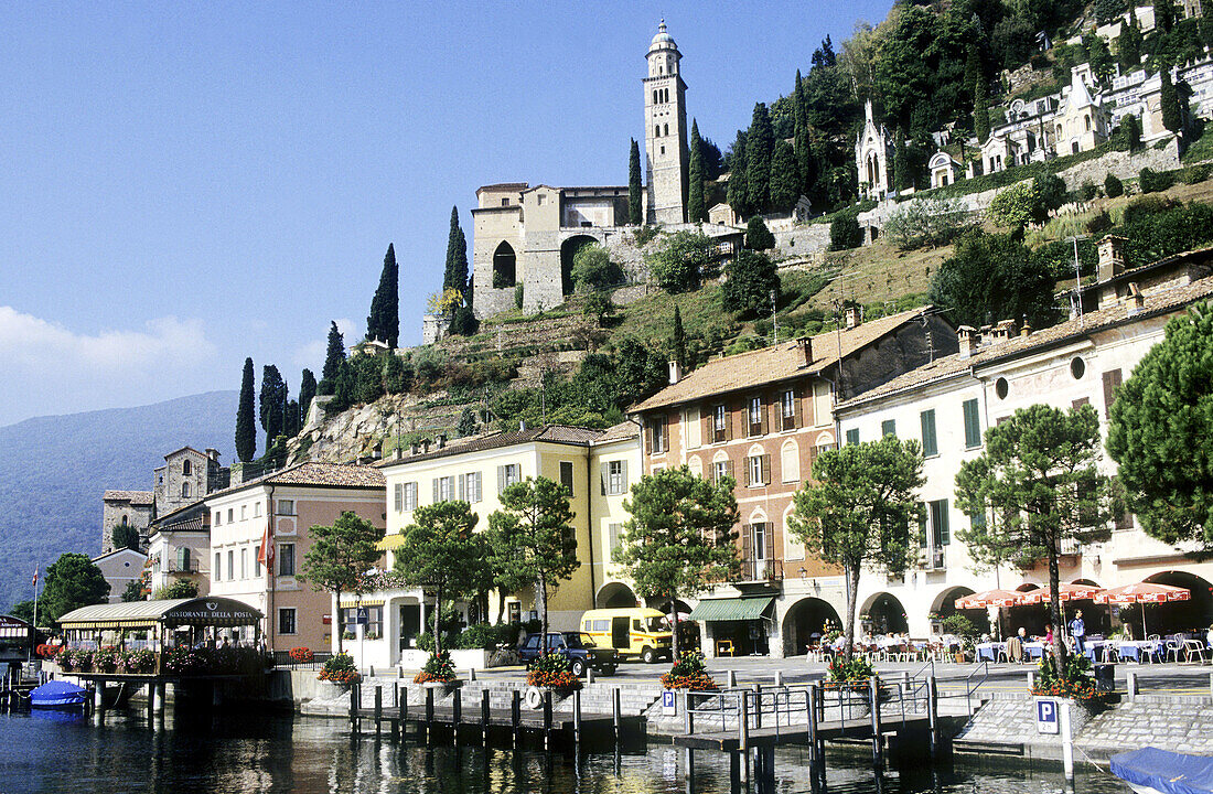 The village of Morcote, the lake of Lugano. Switzerland s canton of Ticino.