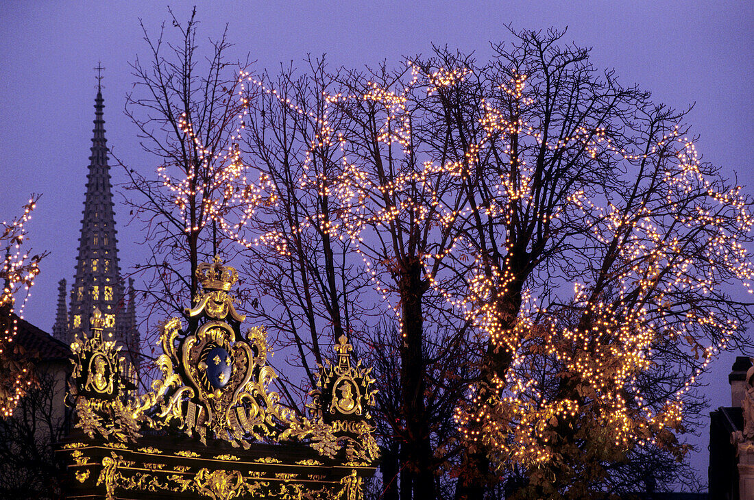 Christmas decorations. Place Stanislas. Nancy, Meurthe-et-Moselle. Lorraine, France