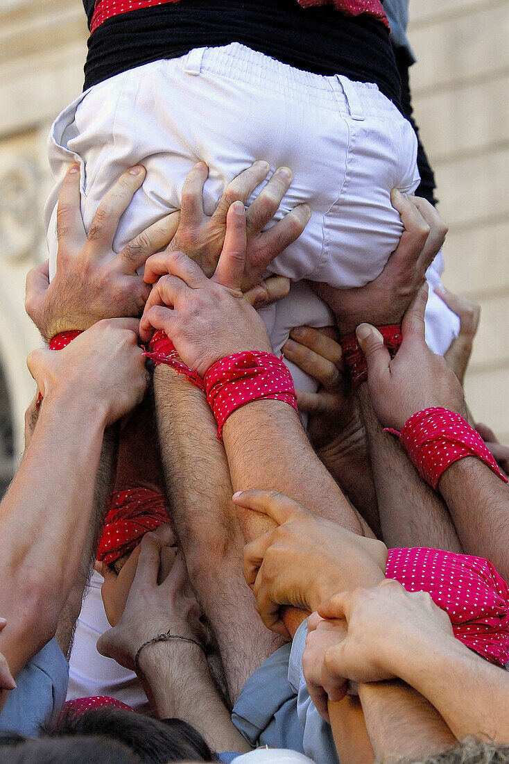 Castellers . Mercè Festival. Barcelona. Spain.