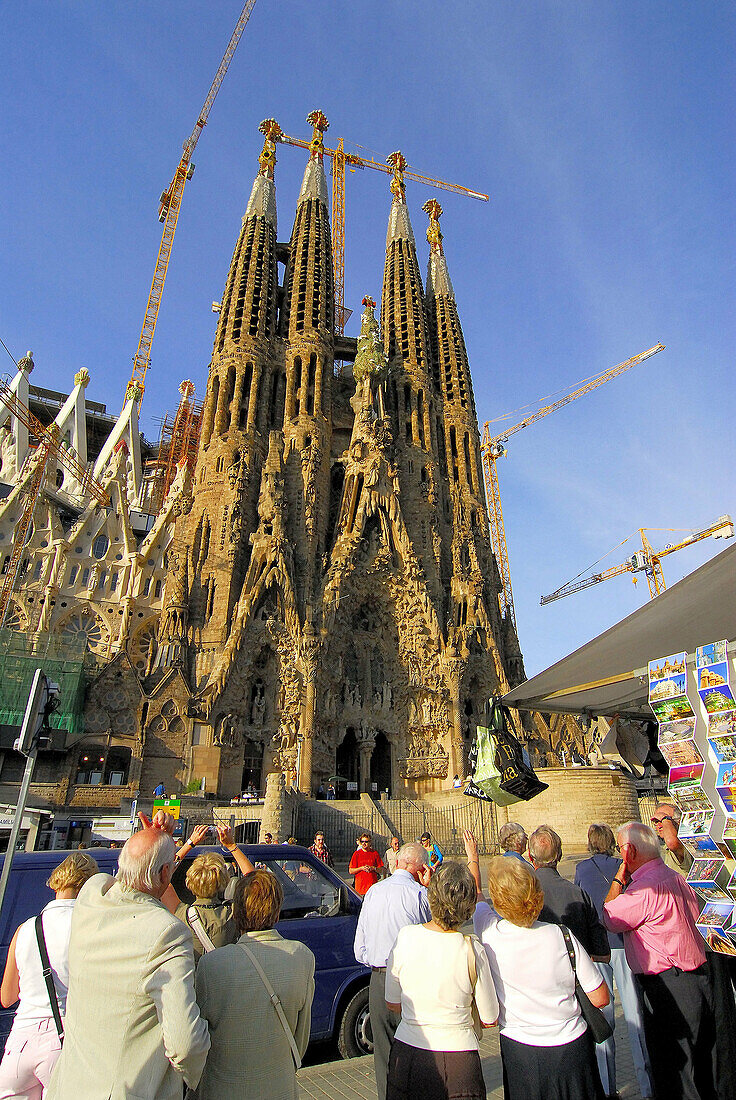Tourists. Sagrada Familia, by Gaudí. Barcelona. Spain