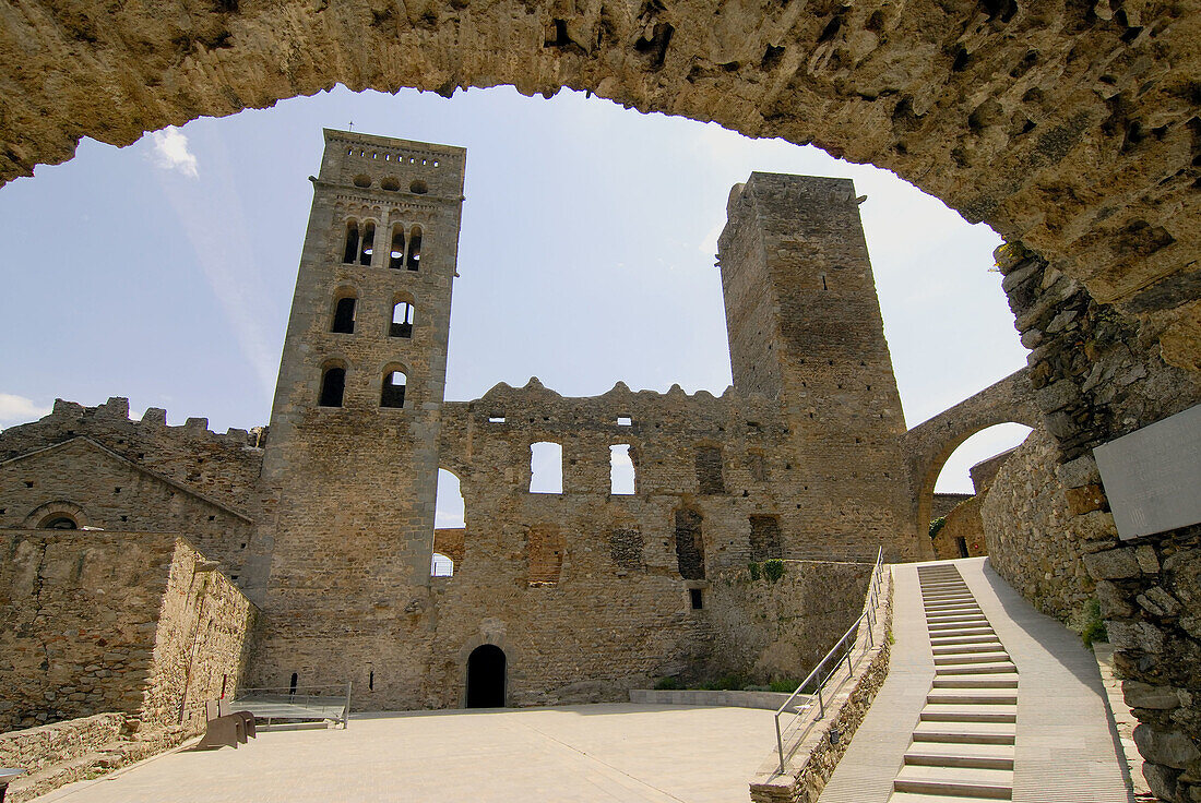 Sant Pere de Rodes benedictine monastery, Port de la Selva. Alt Empordà, Girona province, Catalonia, Spain