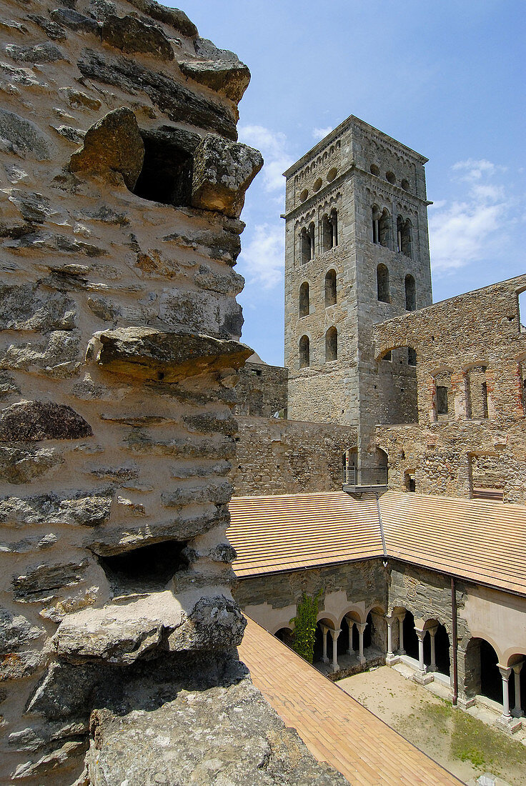 Sant Pere de Rodes benedictine monastery, Port de la Selva. Alt Empordà, Girona province, Catalonia, Spain