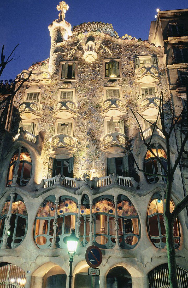 Spain. Barcelona. Casa Batlló. Architect: Antoni Gaudí