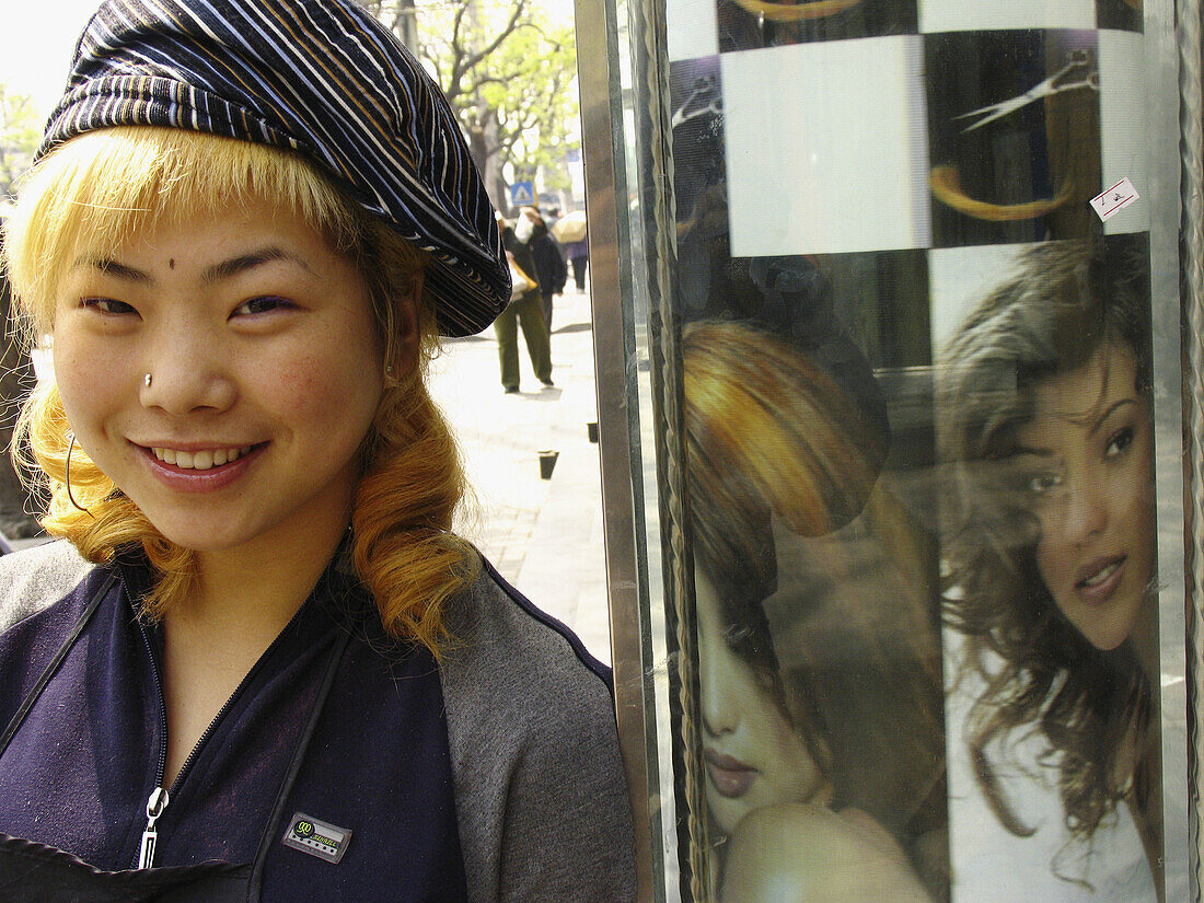 Portrait of teenage girl. Beijing, China