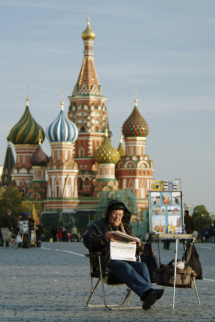 Street seller. Red Square. Moscow. Russia