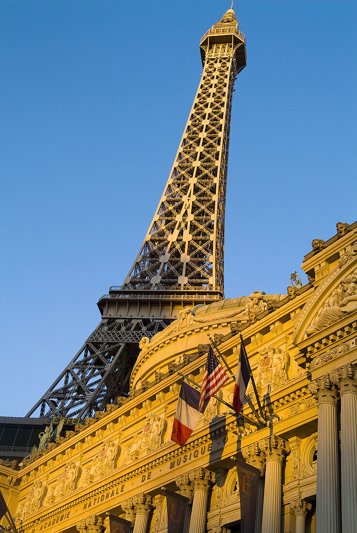 Las Vegas, Nevada, Paris Hotel, Eiffel Tower 50% scale model.