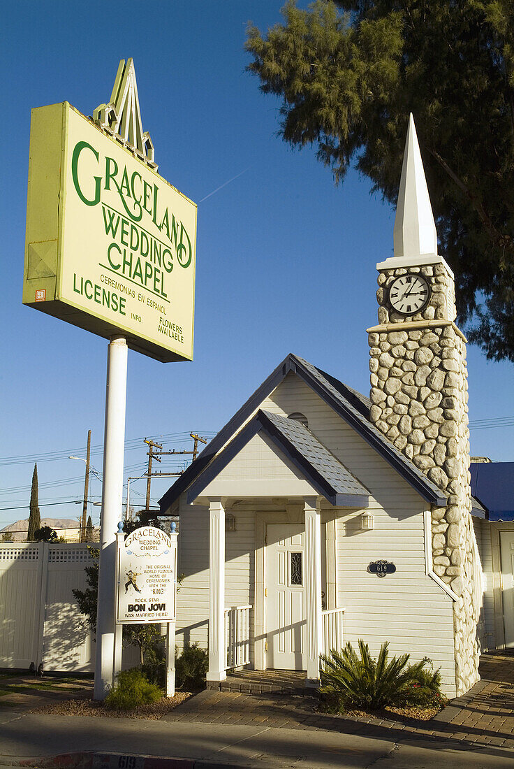 Las Vegas, Nevada, wedding chapel on Las Vegas Blvd.