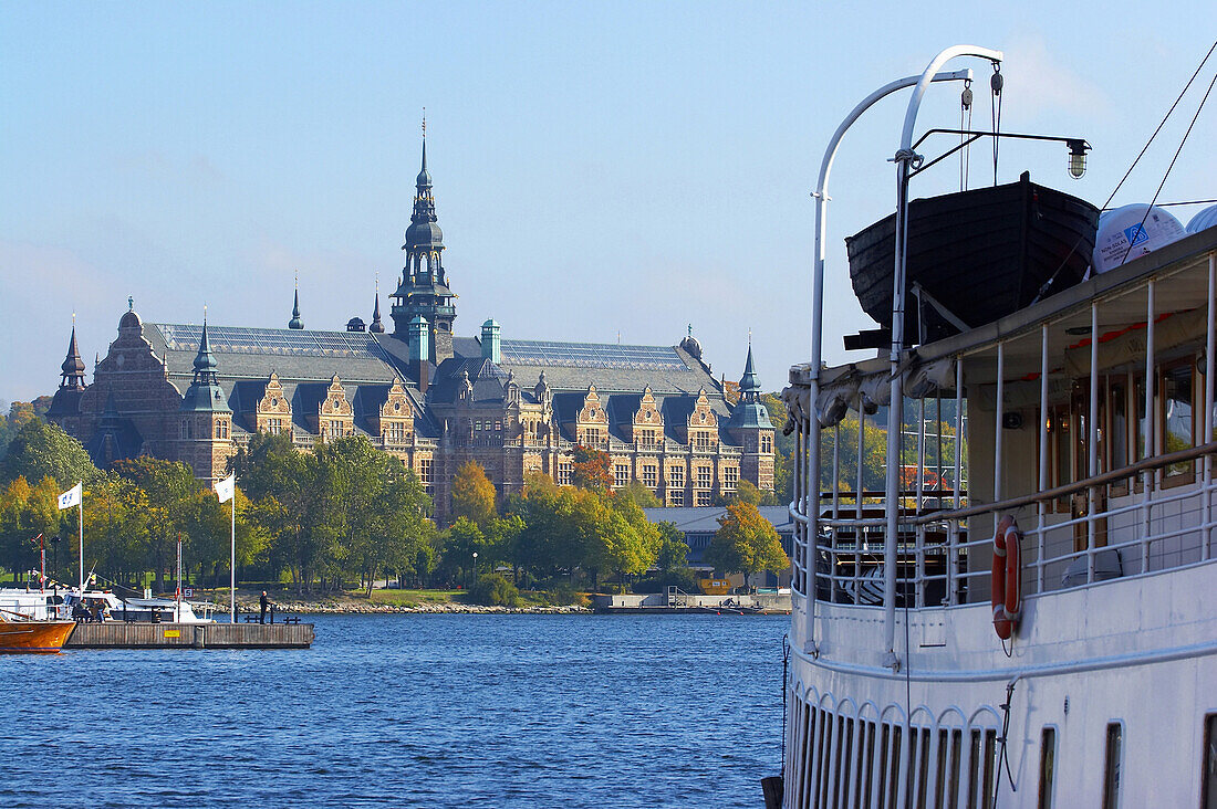 View towards Nordiska Museet on the island of Djurgarden, Stockholm, Sweden