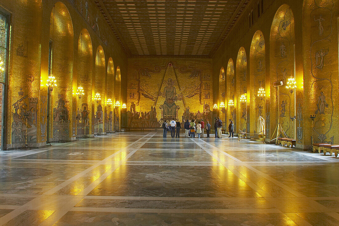 Golden Hall in the Stadshuset on the Island of Kungsholmen, Stockholm, Sweden