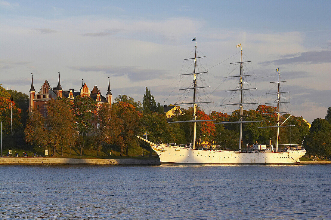 Af Chapman Jugendherbergsschiff vor Skeppsholmen, Stockholm, Schweden