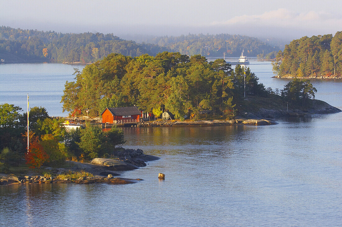 Skaergarden of Stockholm, view from the Viking Line Ferry, Sweden