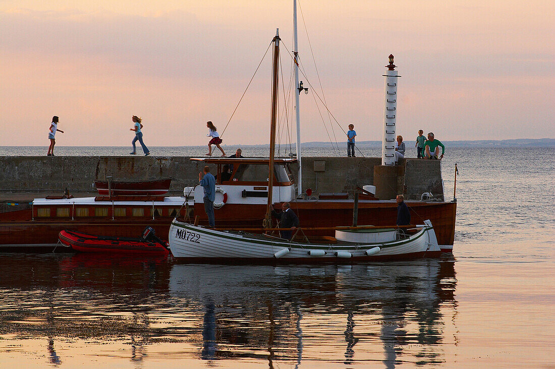 Last sun rays at the harbour of Arlid, Skane, southern Sweden