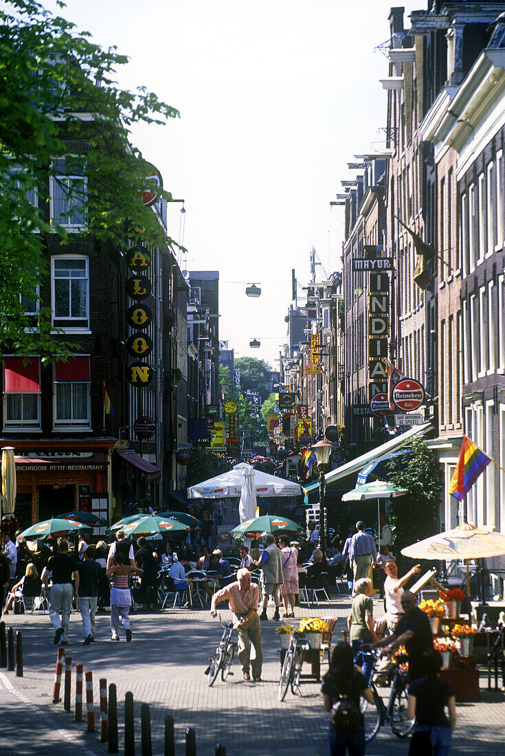 Street scene, Leidsedwarsstraat, Amsterdam, holland.