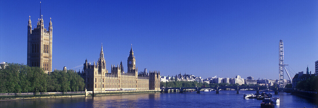 Parliament & river thames, London, England, U.K.