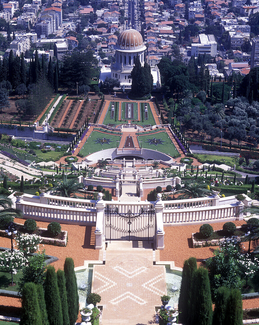 Garden terraces, Bahai shrine, haifa, Israel.