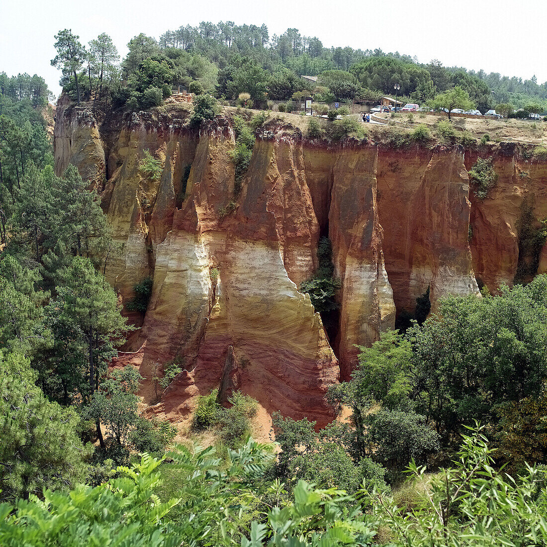 Roussillon ochre cliff. Vaucluse, Provence. France.