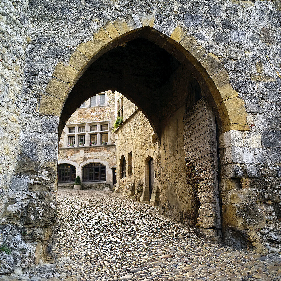 Porte d En Haut. Medieval city of Pérouges. Rhône Valley. France.