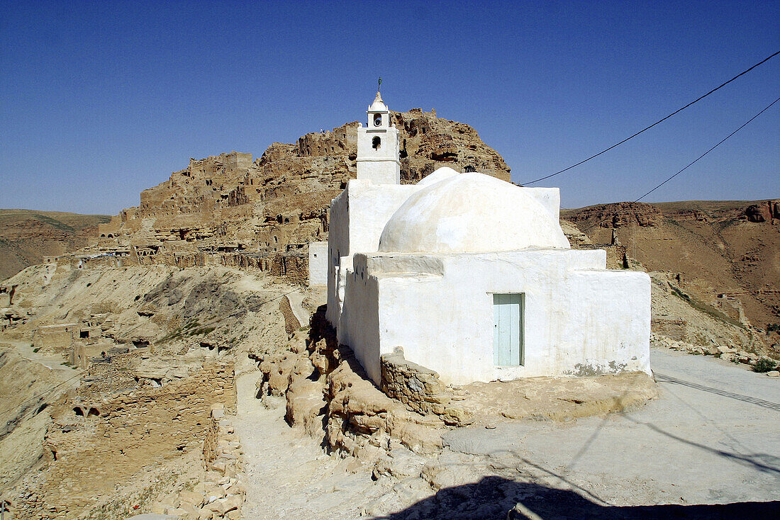 Mosque of Seven Sleepers. Chenini. Tataouine area, Sahara. Tunis