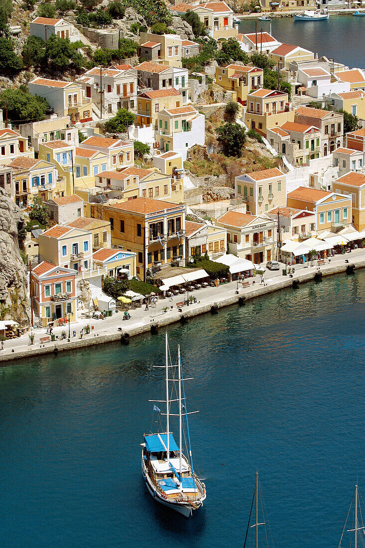Yalos harbour, Symi. Dodecanese, Greece