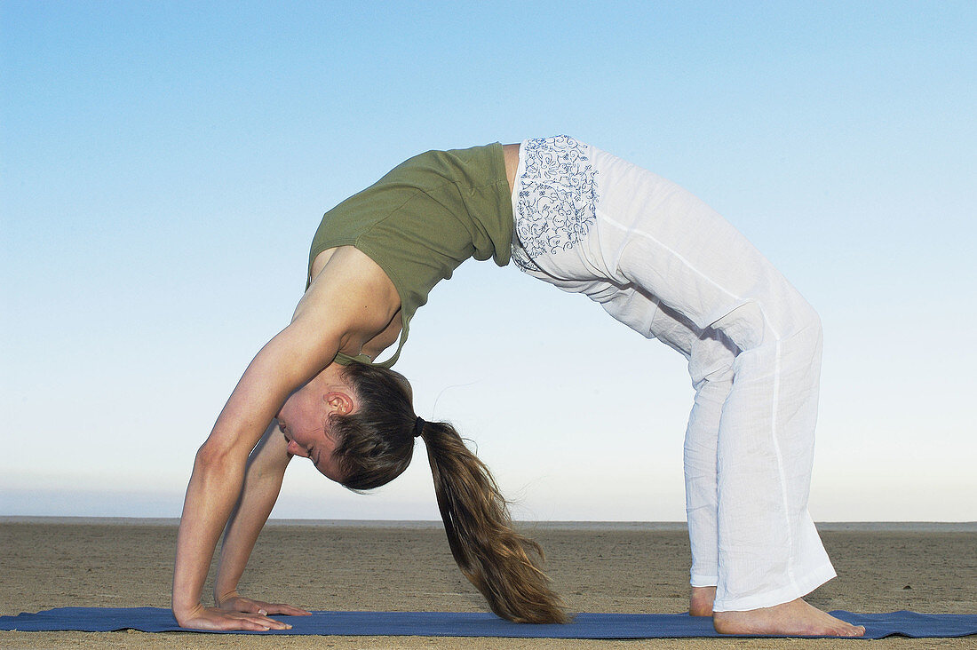 Woman performing yoga