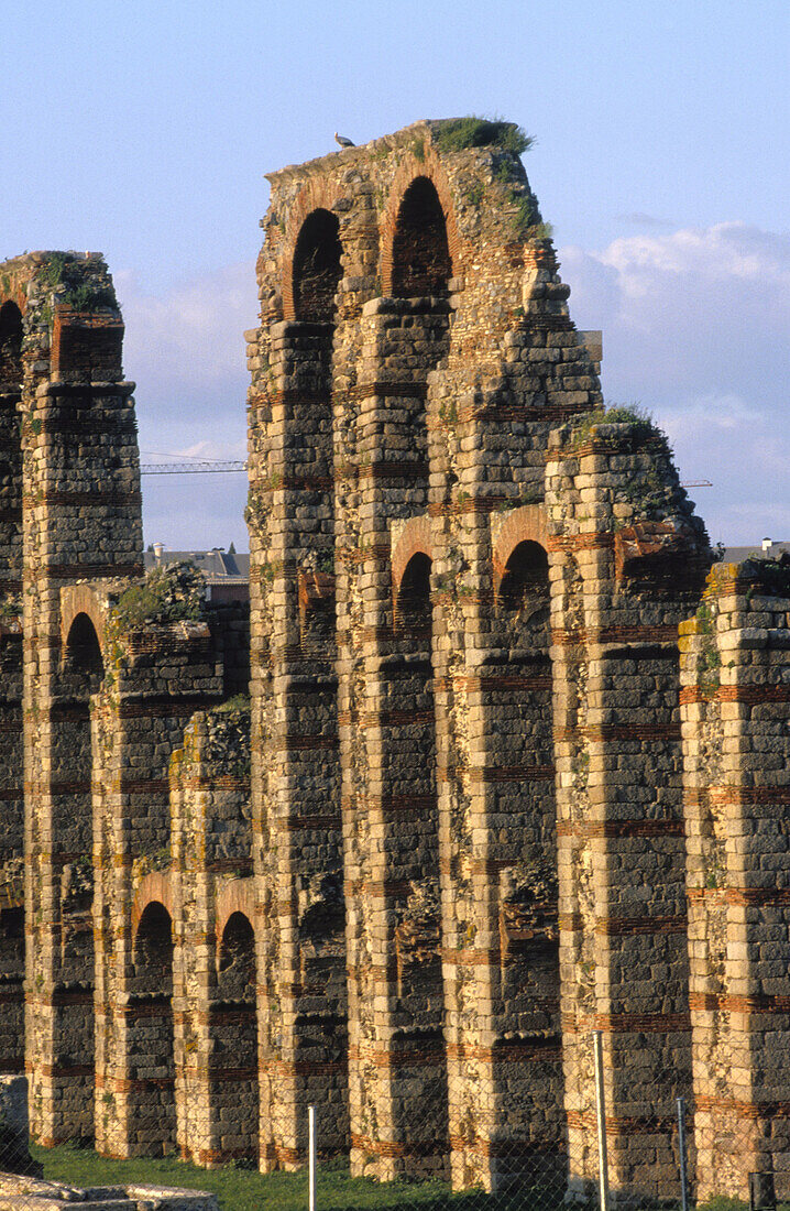 Roman aqueduct. Merida. Badajoz province. Extremadura. Spain