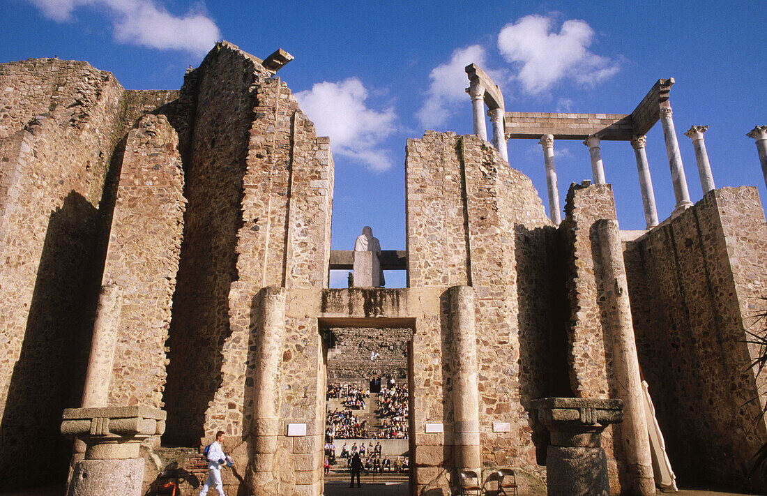 Roman theater. Merida. Badajoz province. Extremadura. Spain