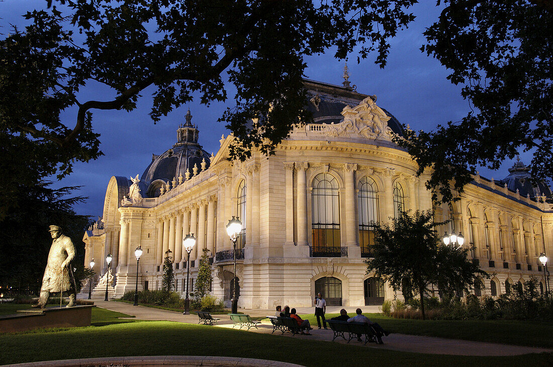 The statue of sir Winston Churchill in front of the Museum of the Petit Palais. Paris. France