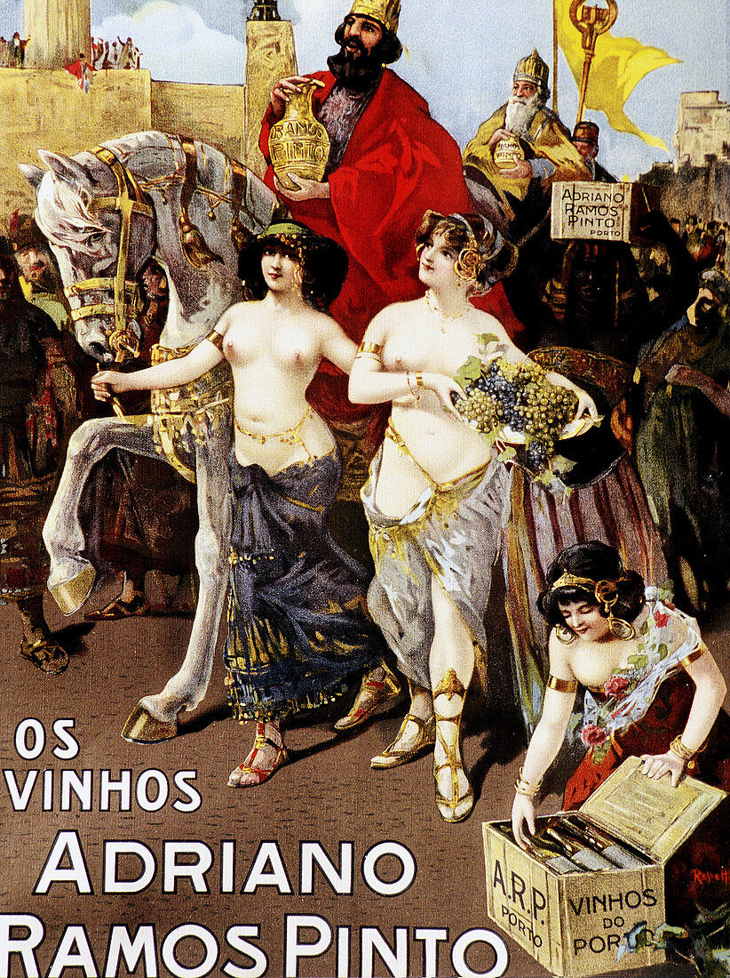 Sexy and art nouveau advertising posters commissioned by Adriano Ramos Pinto, the founder of the firm which bears his name. Port wine (Vinho do Porto). Oporto. Portugal