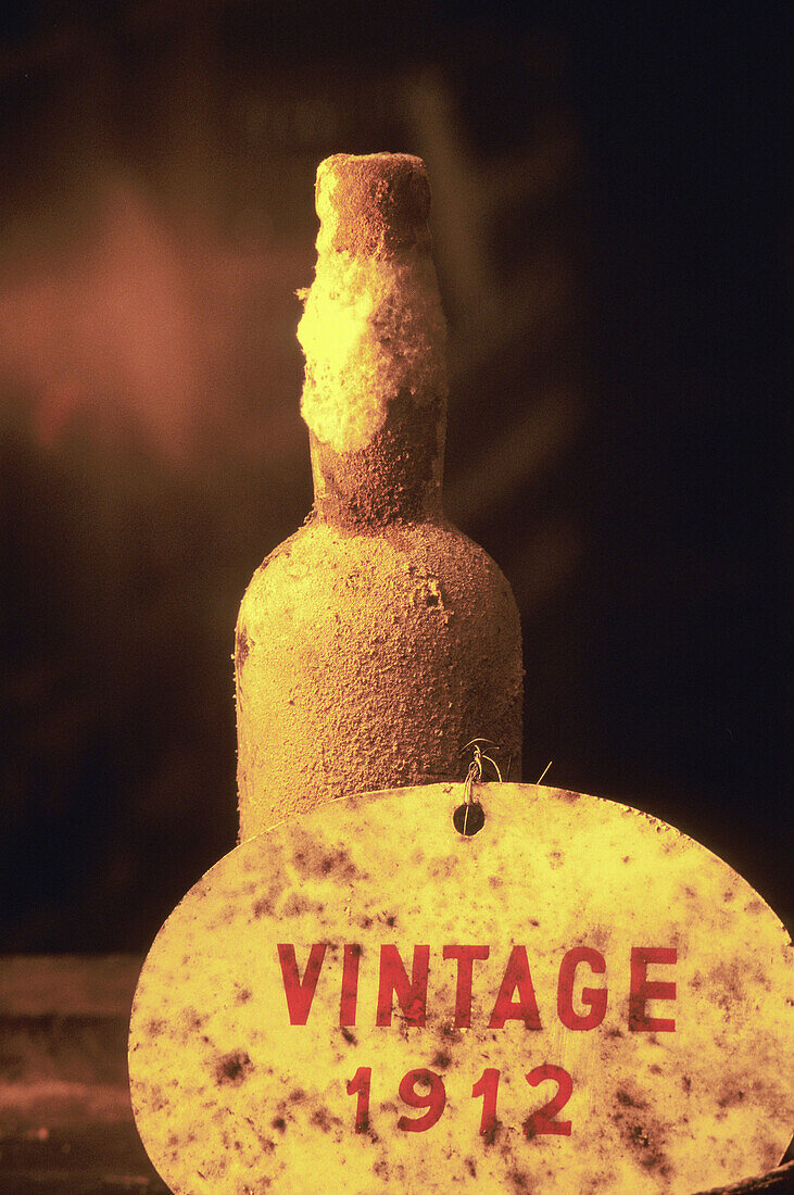 Bottle of port wine. Vintage 1912. Port wine (Vinho do Porto). Oporto. Portugal