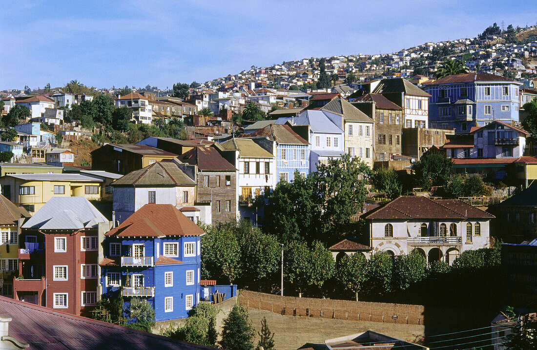 View of el Cerro de San Juan de Dios. Valparaíso. Chile.