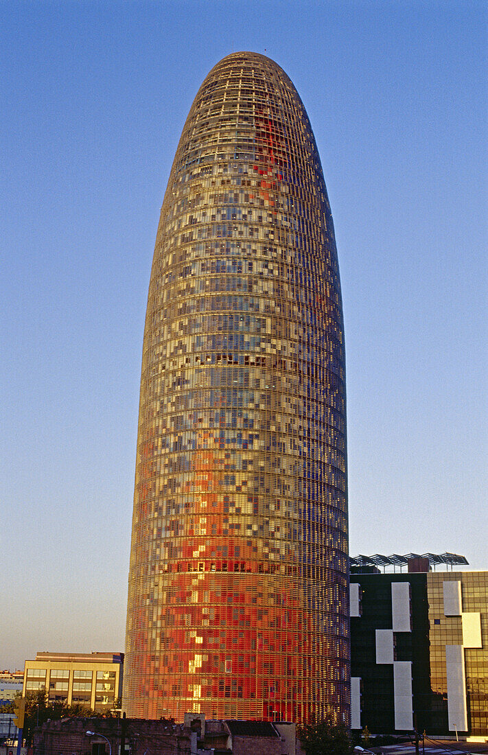 Agbar Tower (142 m. ) by Jean Nouvel, Barcelona. Catalonia, Spain