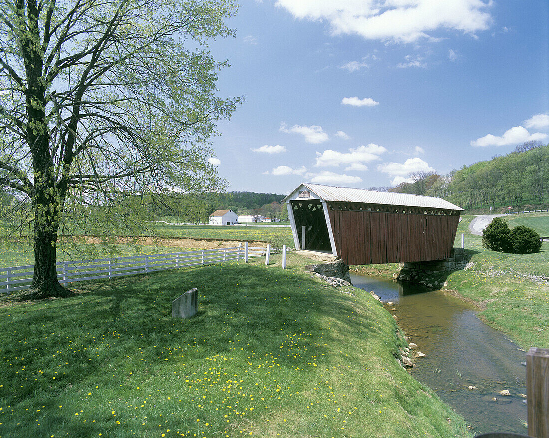 Harmon covered bridge. Plum Creek, Indiana County. Pennsylvania. USA