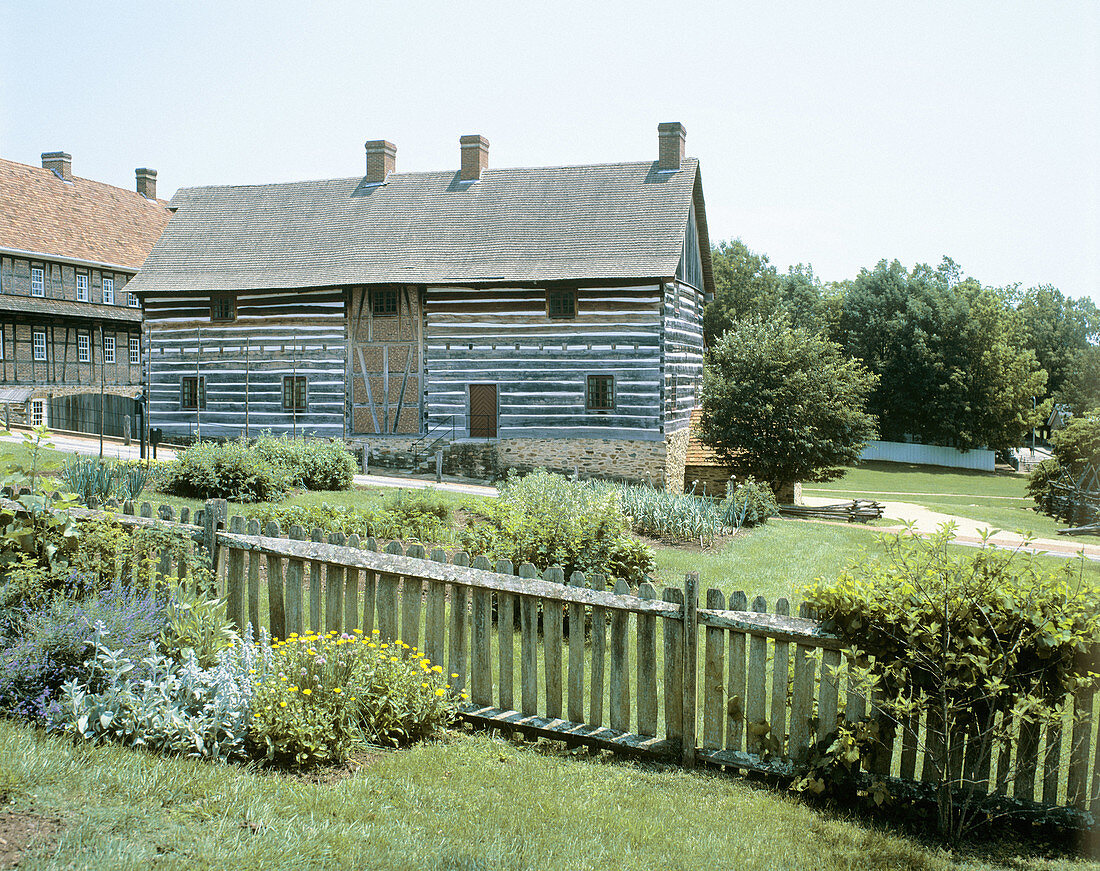 Barn, old Salem village. Winston-Salem. North Carolina, USA