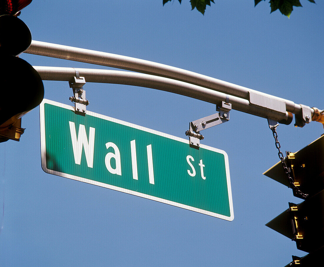 Wall Street sign. North Bergen. New Jersey. USA.